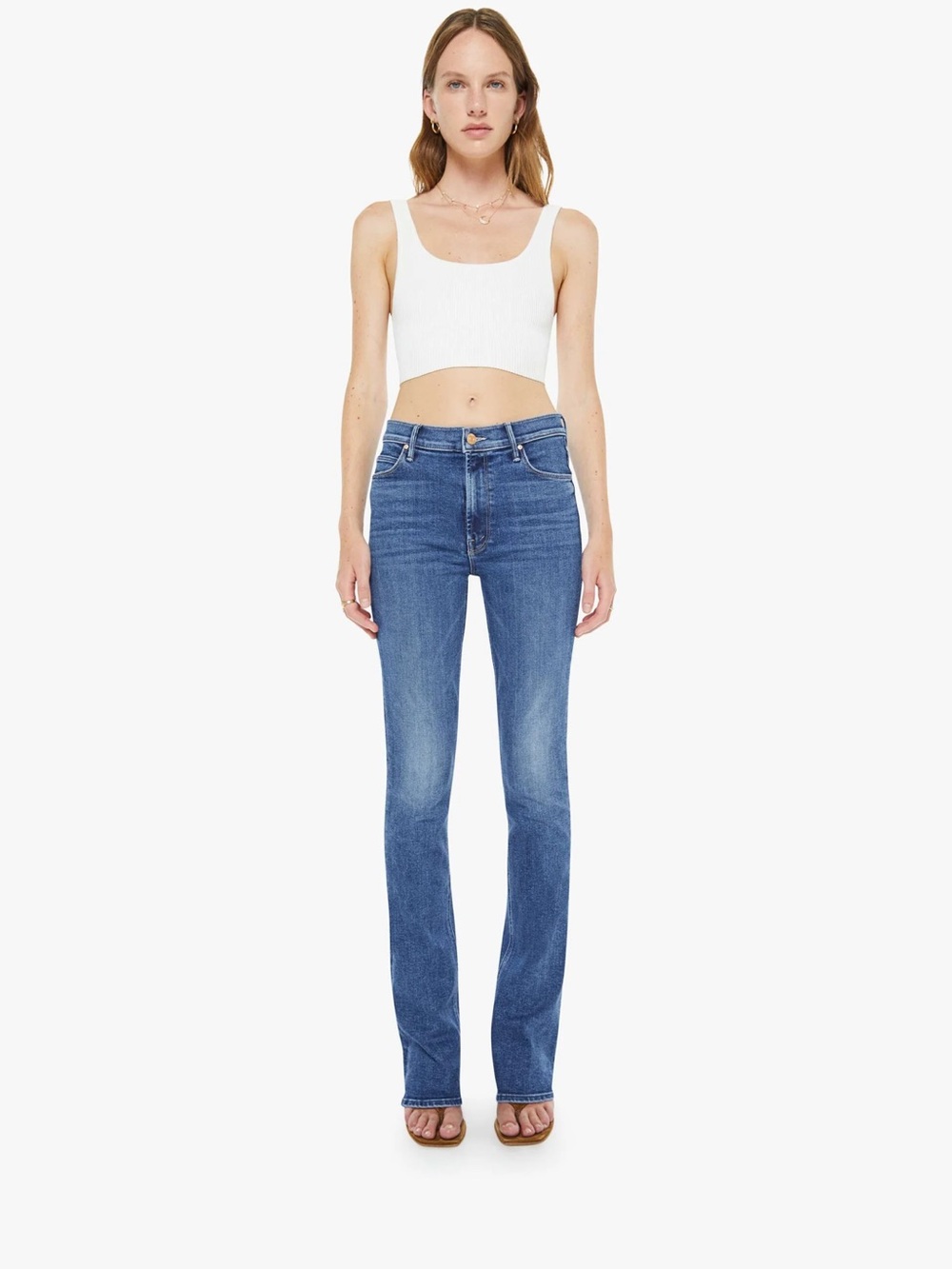 MOTHER Skinny Jeans in Dark Blue Denim - Picture 6 of 7